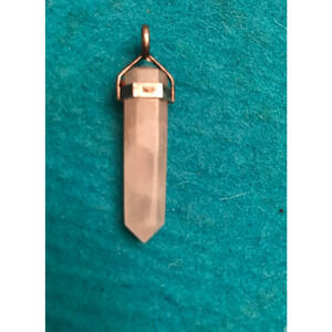 Vintage PINK Crystal Pendant with Sterling Silver Setting Marked .925